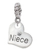 Small Niece Heart Rope Charm Bead Dangle