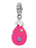 Hot Pink Easter Egg with Color Crystal Dots Rope Charm Bead Dangle
