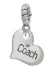 Small ''Coach'' Heart Rope Charm Bead Dangle