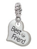 Small ''Best Friend'' Heart Rope Charm Bead Dangle