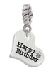 Small Happy Birthday Heart Rope Charm Bead Dangle