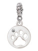 Paw Silhouette Rope Charm Bead Dangle