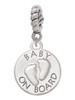 Baby on Board with Feet Rope Charm Bead Dangle