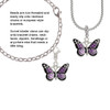 Large Purple Butterfly with 6 AB Crystals Rope Charm Bead Dangle