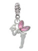 Small Fairy with Pink Wings Rope Charm Bead Dangle