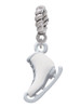 3-D White Ice Skate Rope Charm Bead Dangle