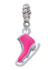 3-D Hot Pink Ice Skate Rope Charm Bead Dangle