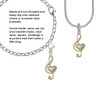 Large Gold Tone Clef with Heart Rope Charm Bead Dangle