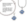 Large Paw with Blue Crystals Rope Charm Bead Dangle