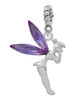 Large Fairy with Purple Wings Rope Charm Bead Dangle