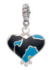 Hot Blue Large Cheetah Print Heart Rope Charm Bead Dangle