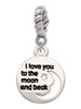 Small I Love You to the Moon Rope Charm Bead Dangle