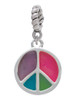 Multicolored Peace Sign Rope Charm Bead Dangle
