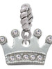Crown with Clear Crystals Rope Charm Bead Dangle