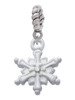 White Snowflake with Clear Crystal Rope Charm Bead Dangle