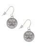 3 Merry Monkeys Silvertone Butterfly - Round Seal - French Earrings