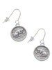 3 Merry Monkeys Silvertone Sitting Cat - Round Seal - French Earrings
