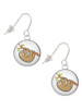3 Merry Monkeys Silvertone Domed Sloth - French Earrings