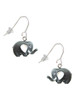 3 Merry Monkeys Resin Grey Elephant - French Earrings