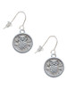 3 Merry Monkeys Silvertone Owl - Round Seal - French Earrings