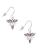 3 Merry Monkeys Silvertone EMT Caduceus - French Earrings