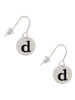 3 Merry Monkeys Silvertone Disc Initial - French Earrings