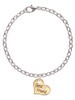 3 Merry Monkeys Goldtone Large Family Heart with Clear Crystal - Charm Bracelet