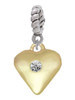 Large April - Clear Crystal Gold Tone Heart Rope Charm Bead Dangle