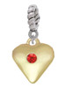 Large July - Red Crystal Gold Tone Heart Rope Charm Bead Dangle