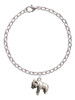 3 Merry Monkeys Silvertone Panda Bear Standing - Charm Bracelet