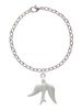 3 Merry Monkeys Silvertone 3-D Dove - Charm Bracelet