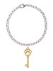 3 Merry Monkeys Goldtone Open Paw Key - Charm Bracelet