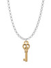3 Merry Monkeys Goldtone Mini Open Peace Heart Key - Charm Necklace