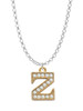 3 Merry Monkeys Goldtone Crystal Initial - Z - Charm Necklace
