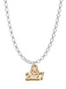 3 Merry Monkeys Goldtone Mini Year 2027 - Charm Necklace