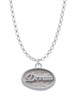 3 Merry Monkeys Silvertone Dream - Oval Seal - Charm Necklace