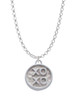 3 Merry Monkeys Silvertone XOXO - Round Seal - Charm Necklace