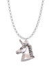 3 Merry Monkeys Silvertone 3-D Unicorn Head - Charm Necklace