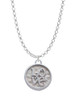 3 Merry Monkeys Silvertone Love Square - Round Seal - Charm Necklace