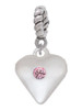 Large Light Pink Crystal Heart Rope Charm Bead Dangle