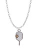 3 Merry Monkeys Two Tone Pickleball Paddle Charm Necklace
