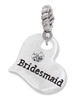 Large Bridesmaid Heart Rope Charm Bead Dangle