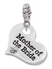 Large Mother of the Bride Heart Rope Charm Bead Dangle
