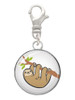3 Merry Monkeys Silvertone Domed Sloth - Clip on Charm