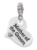 Large Mother of the Groom Heart Rope Charm Bead Dangle