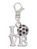 3 Merry Monkeys Silvertone Love Pickleball Clip on Charm