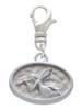 3 Merry Monkeys Silvertone Trumpeter Angel - Oval Seal - Clip on Charm