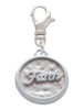 3 Merry Monkeys Silvertone Faith - Round Seal - Clip on Charm