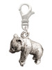 3 Merry Monkeys Silvertone Panda Bear Standing - Clip on Charm