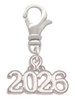 3 Merry Monkeys Silvertone Horizontal Year 2026 - Clip on Charm
